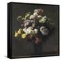 Vase with Chrysanthemums-Henri Fantin-Latour-Framed Stretched Canvas