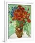 Vase with Cornflowers and Poppies, 1890 (oil on canvas)-Vincent van Gogh-Framed Giclee Print