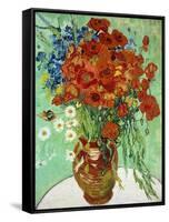 Vase with Cornflowers and Poppies, 1890 (oil on canvas)-Vincent van Gogh-Framed Stretched Canvas