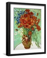 Vase with Cornflowers and Poppies, 1890 (oil on canvas)-Vincent van Gogh-Framed Giclee Print