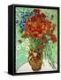 Vase with Cornflowers and Poppies, 1890 (oil on canvas)-Vincent van Gogh-Framed Stretched Canvas