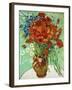 Vase with Cornflowers and Poppies, 1890 (oil on canvas)-Vincent van Gogh-Framed Giclee Print