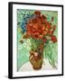 Vase with Cornflowers and Poppies, 1890 (oil on canvas)-Vincent van Gogh-Framed Giclee Print