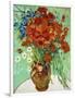 Vase with Cornflowers and Poppies, 1890 (oil on canvas)-Vincent van Gogh-Framed Giclee Print