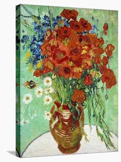 Vase with Cornflowers and Poppies, 1890 (oil on canvas)-Vincent van Gogh-Stretched Canvas