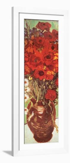 Vase with Daisies and Poppies (detail)-Vincent van Gogh-Framed Art Print