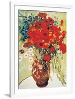 Vase with Daisies and Poppies-Vincent van Gogh-Framed Art Print