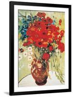 Vase with Daisies and Poppies-Vincent van Gogh-Framed Art Print