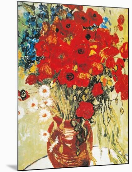 Vase with Daisies and Poppies-Vincent van Gogh-Mounted Art Print