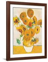 Vase with Fifteen Sunflowers-Vincent van Gogh-Framed Art Print