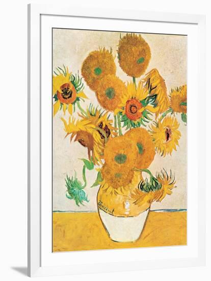 Vase with Fifteen Sunflowers-Vincent van Gogh-Framed Art Print