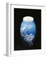 Vase with Floral Decorations, Ceramic, Copenhagen Manufacture, Denmark-null-Framed Giclee Print