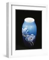 Vase with Floral Decorations, Ceramic, Copenhagen Manufacture, Denmark-null-Framed Giclee Print