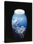 Vase with Floral Decorations, Ceramic, Copenhagen Manufacture, Denmark-null-Stretched Canvas