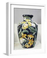 Vase with Floral Decorations, Symbolist Design Inspired by English Models-Galileo Chini-Framed Giclee Print