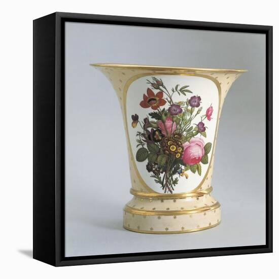 Vase with Floral Decorations-null-Framed Stretched Canvas