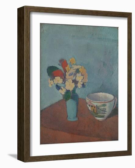 Vase with Flowers and Cup, 1887-Émile Bernard-Framed Giclee Print