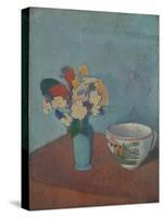 Vase with Flowers and Cup, 1887-Émile Bernard-Stretched Canvas