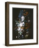 Vase with Flowers, C.1720-Jan van Huysum-Framed Giclee Print