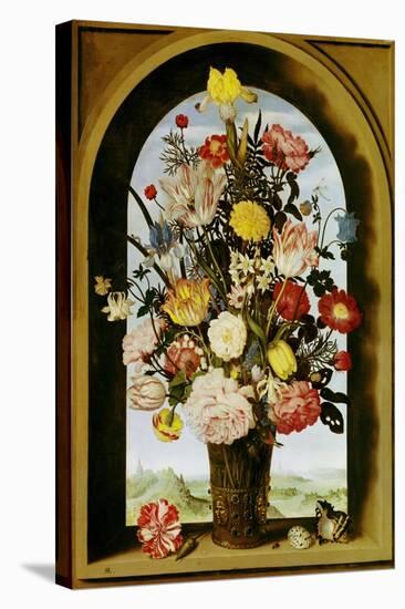 Vase with Flowers in a Window, about 1618-Ambrosius Bosschaert-Stretched Canvas
