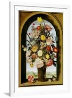 Vase with Flowers in a Window, about 1618-Ambrosius Bosschaert-Framed Giclee Print