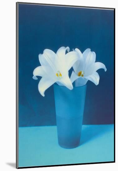 Vase With Flowers (Lilies)-null-Mounted Art Print