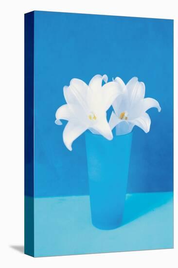 Vase With Flowers (Lilies)-null-Stretched Canvas