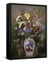 Vase with Flowers-Odilon Redon-Framed Stretched Canvas