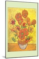 Vase with Fourteen Sunflowers-Vincent van Gogh-Mounted Art Print