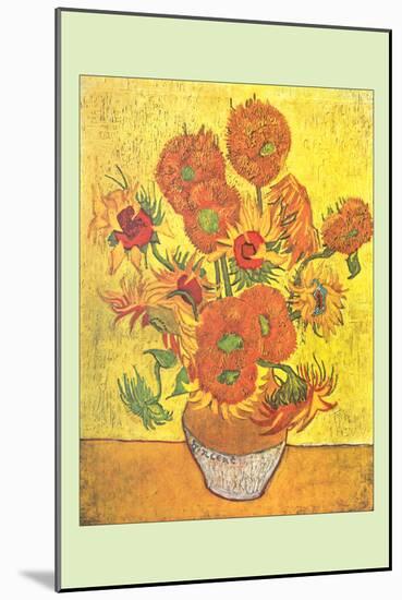 Vase with Fourteen Sunflowers-Vincent van Gogh-Mounted Art Print