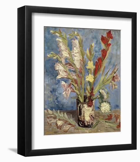 Vase with Gladioli and China Asters, 1886-Vincent van Gogh-Framed Art Print