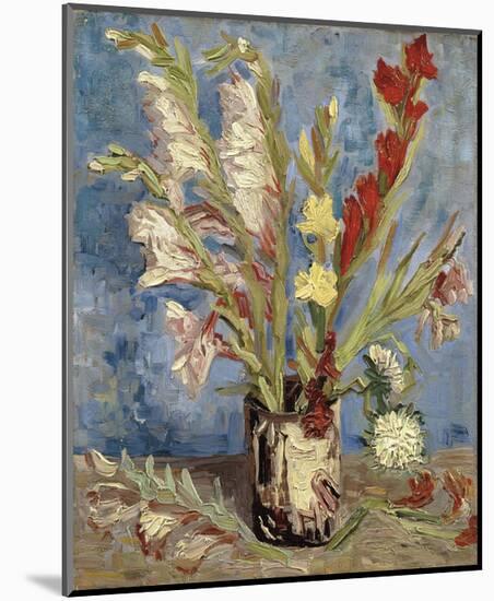 Vase with Gladioli and China Asters, 1886-Vincent van Gogh-Mounted Art Print