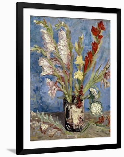 Vase with Gladioli and China Asters, 1886-Vincent van Gogh-Framed Giclee Print