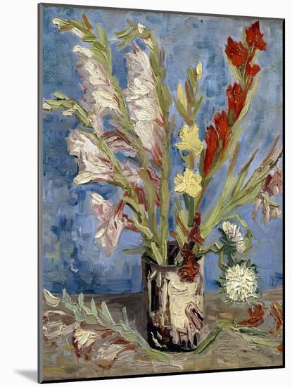 Vase with Gladioli and China Asters, 1886-Vincent van Gogh-Mounted Premium Giclee Print