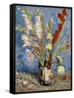 Vase with Gladioli and China Asters, 1886-Vincent van Gogh-Framed Stretched Canvas