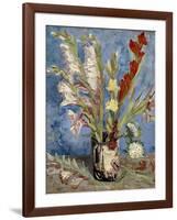 Vase with Gladioli and China Asters, 1886-Vincent van Gogh-Framed Giclee Print