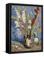 Vase with Gladioli and China Asters, 1886-Vincent van Gogh-Framed Stretched Canvas