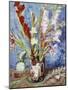 Vase with Gladioli-Vincent van Gogh-Mounted Giclee Print