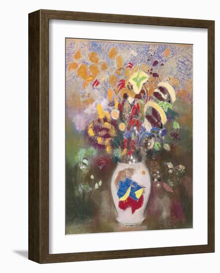 Vase with Japanese Warrior, 1905-1908-Odilon Redon-Framed Giclee Print