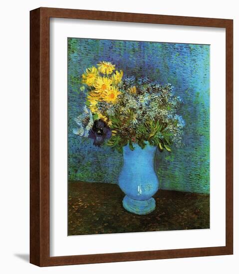 Vase with Lilacs, Daisies and Anemone-Vincent van Gogh-Framed Art Print
