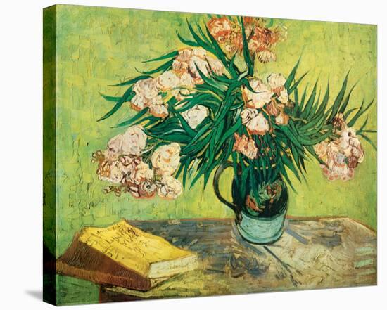 Vase with Oleanders and Books, c.1888-Vincent van Gogh-Stretched Canvas