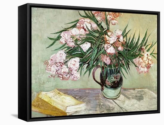 Vase with Oleanders and Books, c.1888-Vincent van Gogh-Framed Stretched Canvas