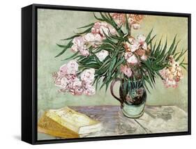 Vase with Oleanders and Books, c.1888-Vincent van Gogh-Framed Stretched Canvas