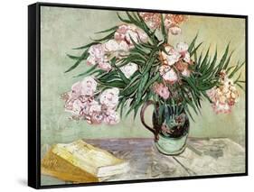 Vase with Oleanders and Books, c.1888-Vincent van Gogh-Framed Stretched Canvas