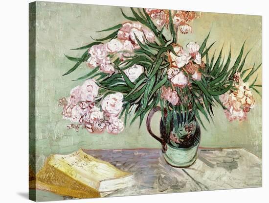 Vase with Oleanders and Books, c.1888-Vincent van Gogh-Stretched Canvas