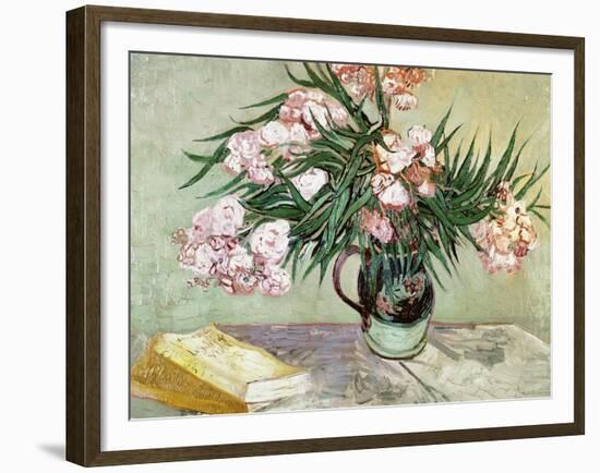 Vase with Oleanders and Books, c.1888-Vincent van Gogh-Framed Giclee Print