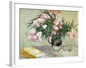 Vase with Oleanders and Books, c.1888-Vincent van Gogh-Framed Giclee Print