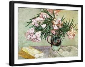 Vase with Oleanders and Books, c.1888-Vincent van Gogh-Framed Giclee Print