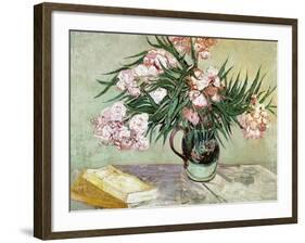 Vase with Oleanders and Books, c.1888-Vincent van Gogh-Framed Giclee Print
