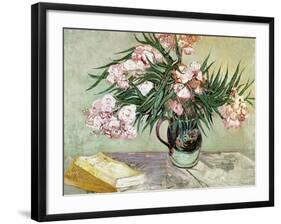 Vase with Oleanders and Books, c.1888-Vincent van Gogh-Framed Giclee Print